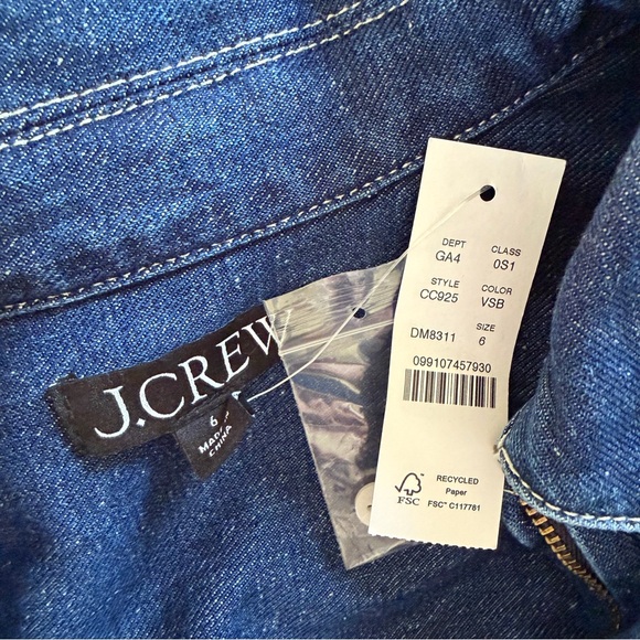 J. Crew Denim Utility Dress 6 NWT NEW - Picture 4 of 10